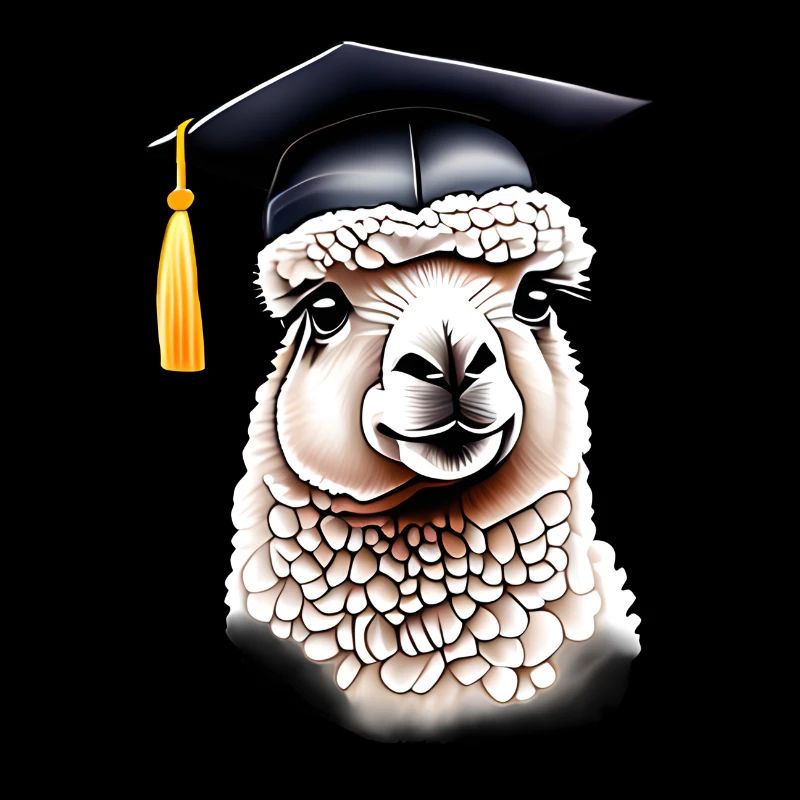 Bachelor Absolvent Alpaka Studium Schulabschluss