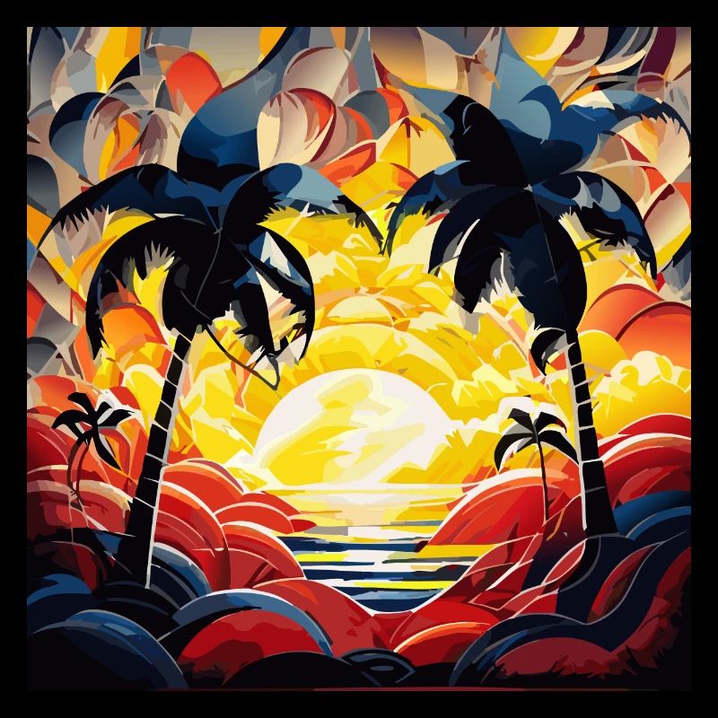 Coucher de soleil des Caraïbes (Collection d’œuvres d’art)