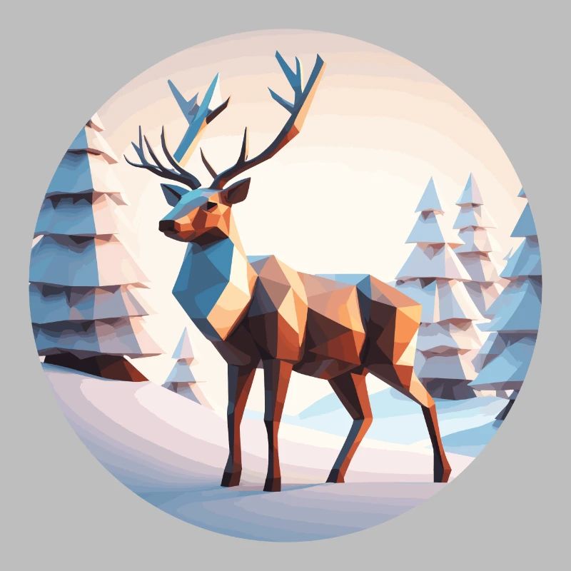 Reindeer Low Poly Christmas