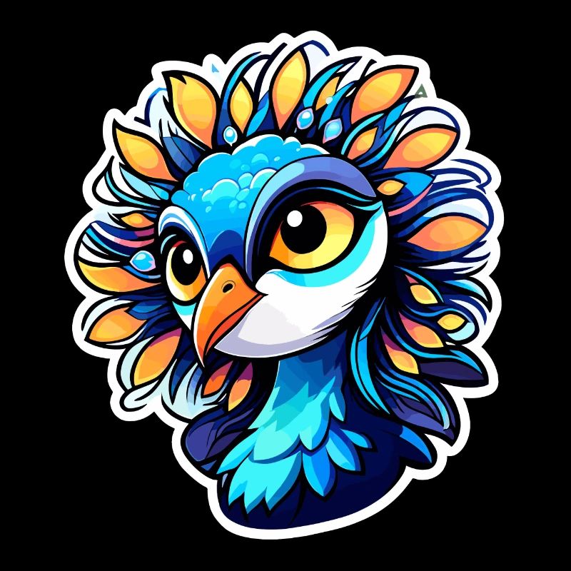 Pfau Vogel Zeichnung