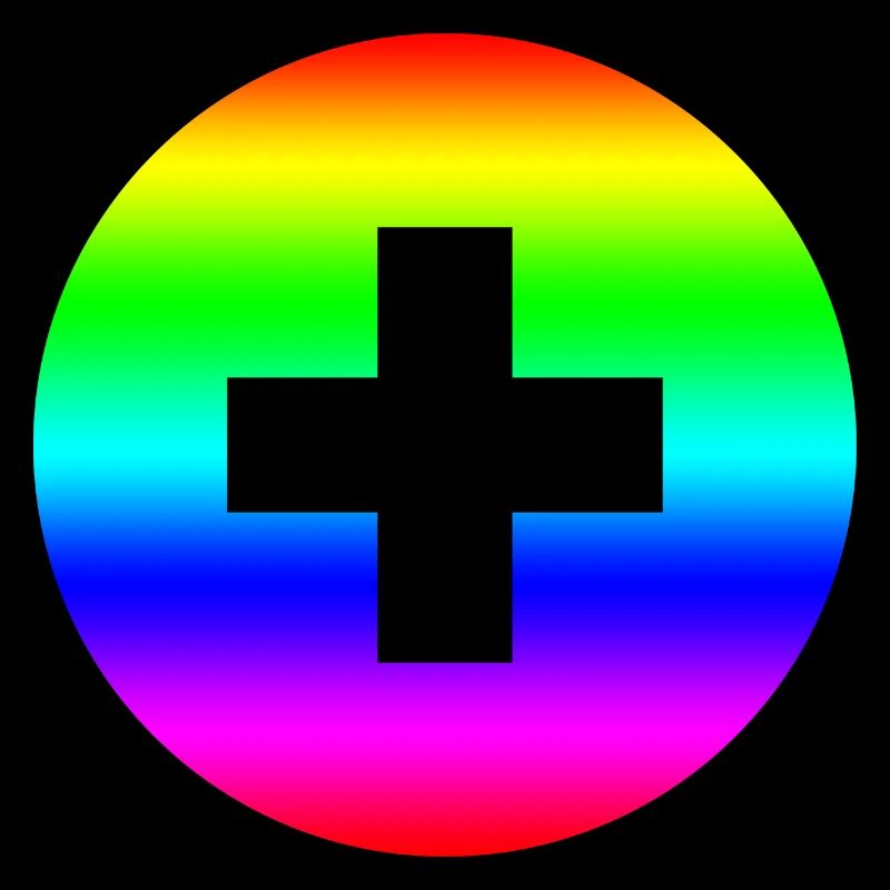 Round rainbow plus cross