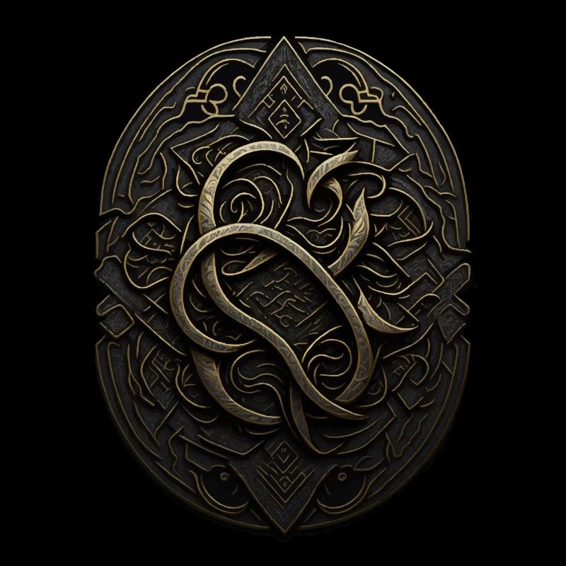 Mayan Black and Gold Monogram