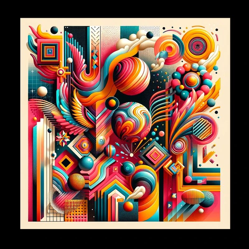 Explosion de couleurs rétro-futuriste