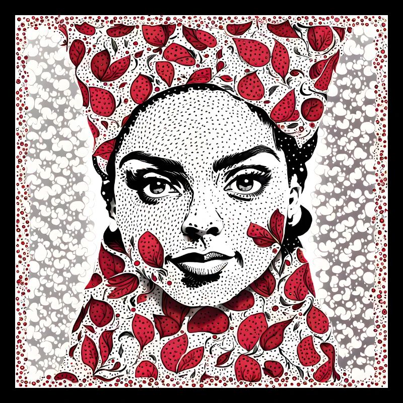 Red hot foral pop art
