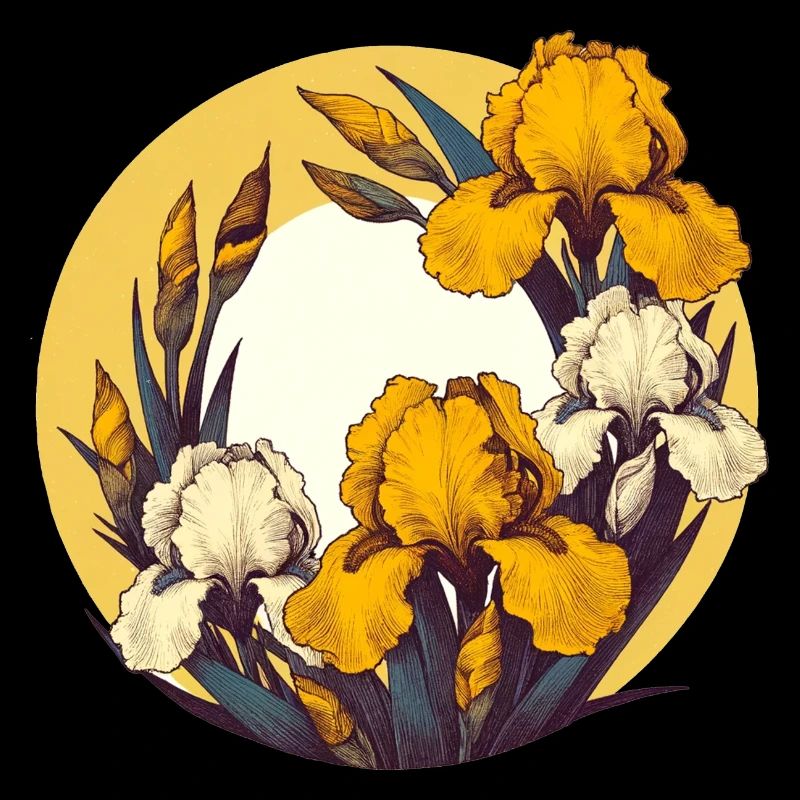 Iris jaunes rétro