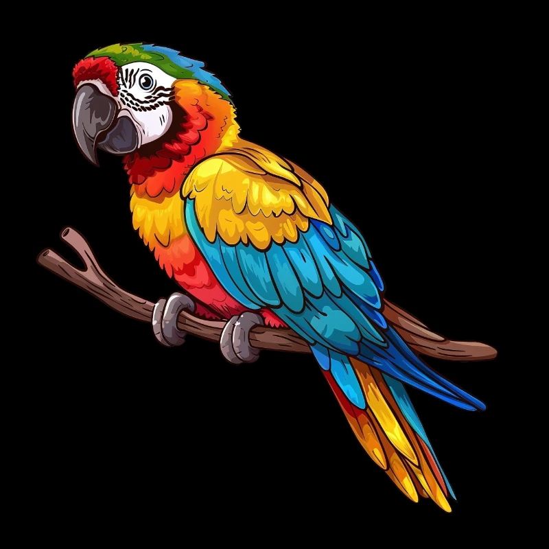 Colorful parrot on branch