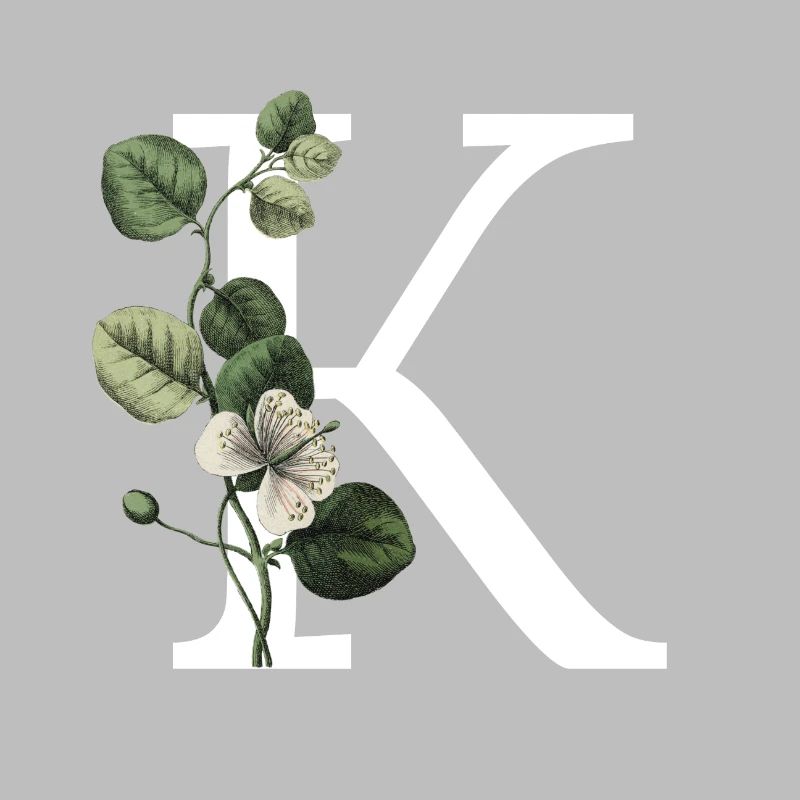 lettre K botanique vert