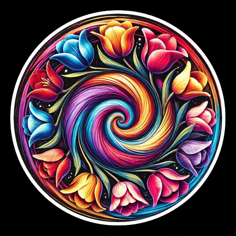 Couronne de tulipe colorée