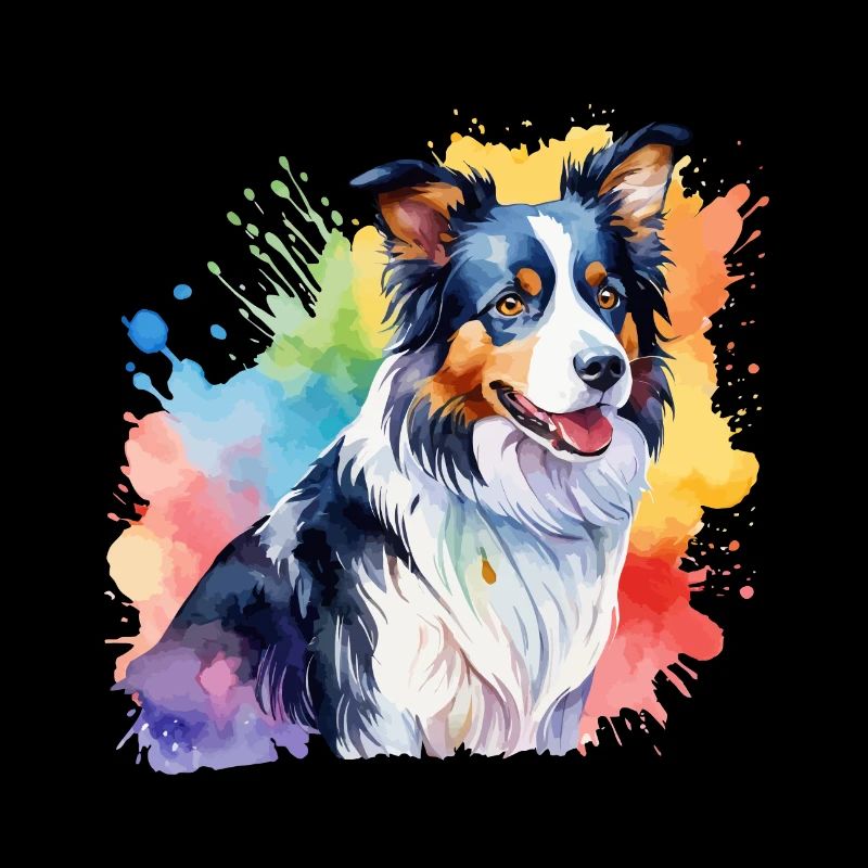 Border Collie Wasserfarben