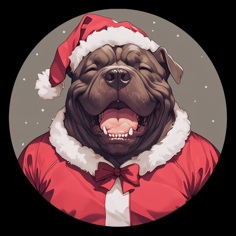 Christmas motif with a Cane Corso