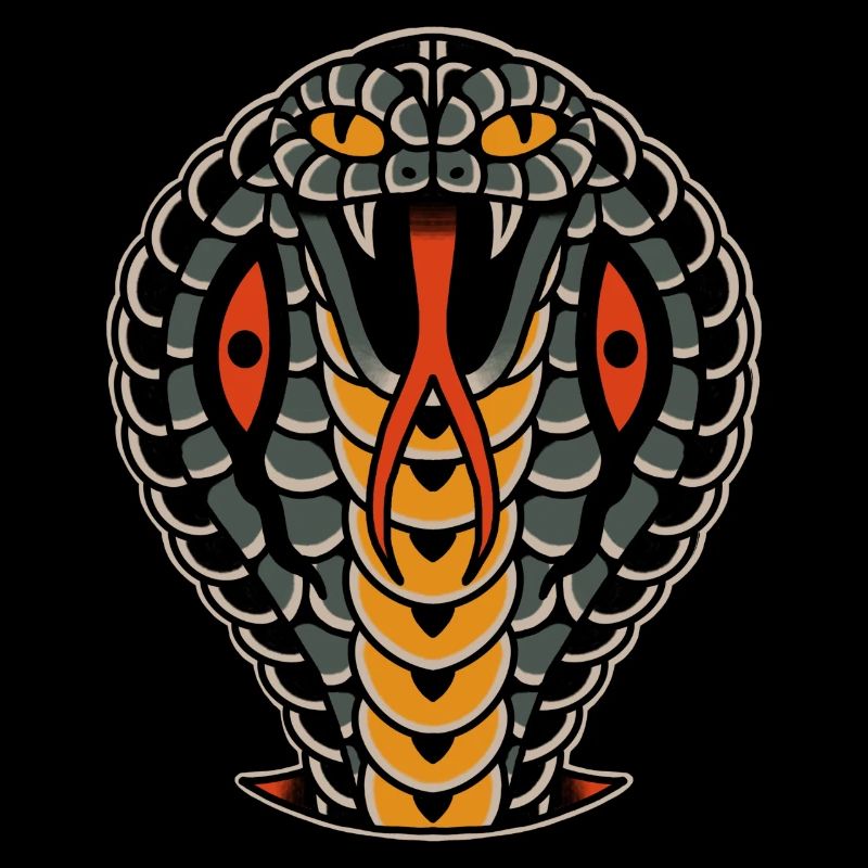 Style de tatouage à l’ancienne Cobra Snake