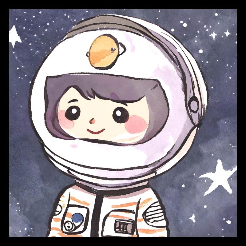 Astronaute mignon dans l’espace