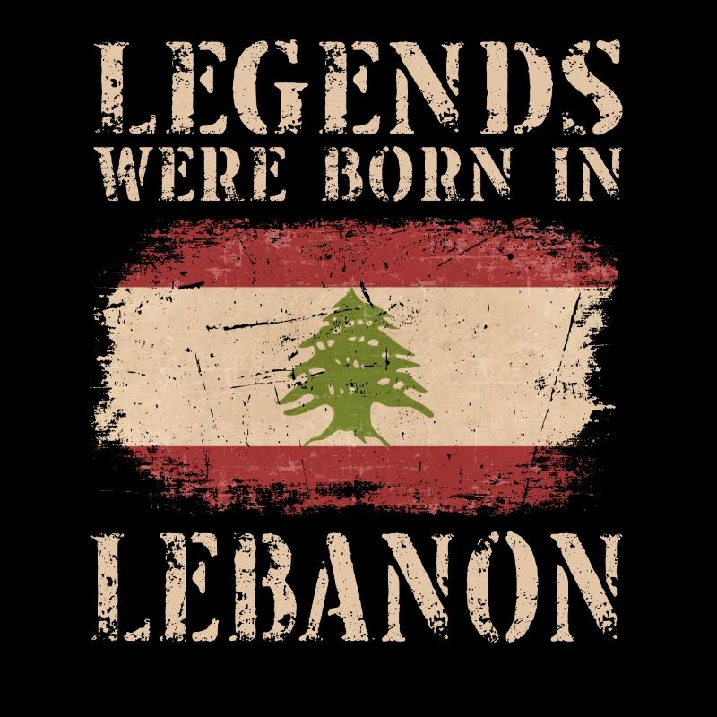 Vintage Design Drapeau Libanais Liban