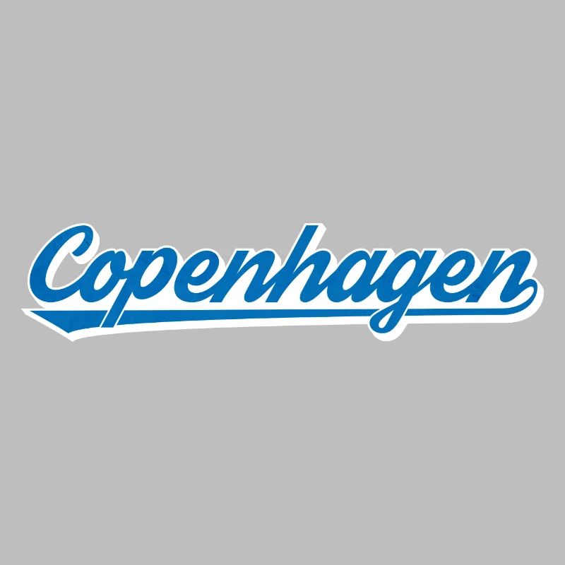 Lettrage de Copenhague Graphique bleu-blanc