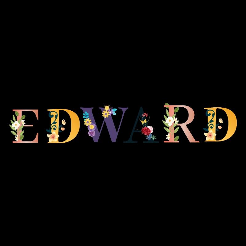 EDWARD name adorned with flowers