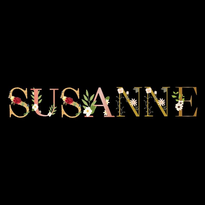 Le nom de SUSANNE est décoré de fleurs
