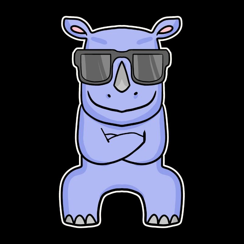 Nilpferd mit Brille