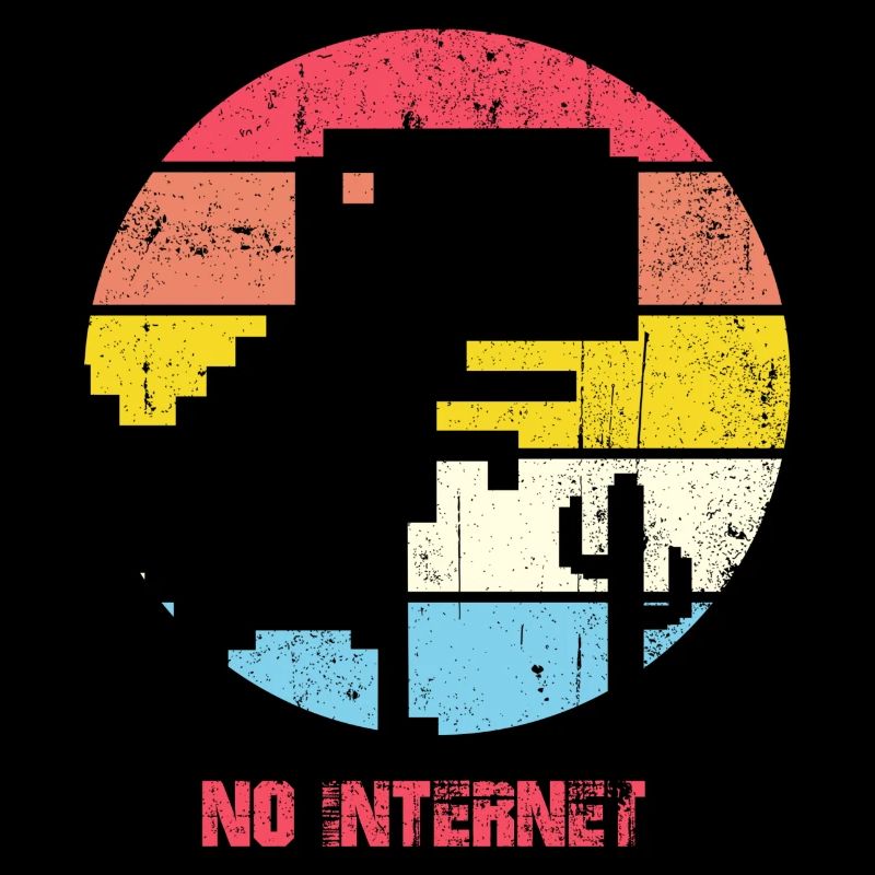 No Internet Sunset City Silhouette