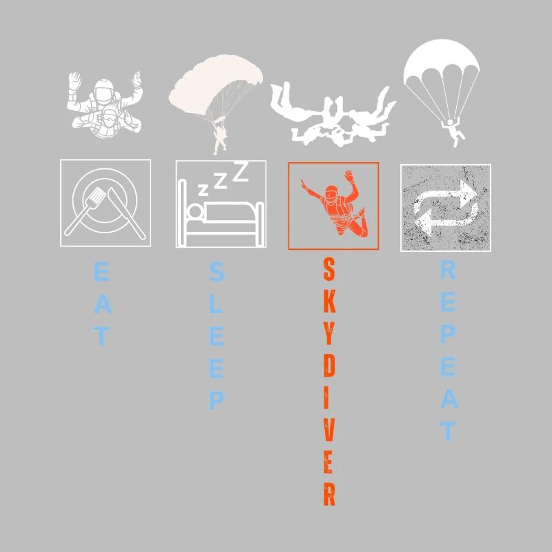 Dynamic Skydiver Silhouette Illustration
