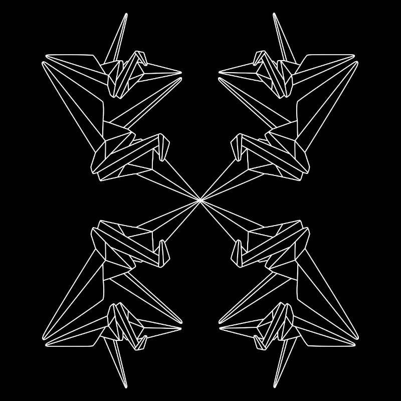 Origami Vögel Geometrisches Muster 