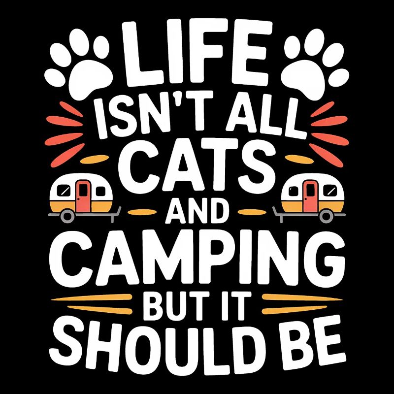 Camping Spruch Katzen Lustiges Zelten Geschenk