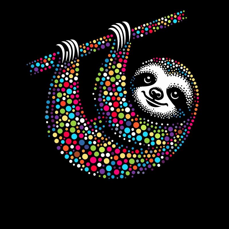 Spotty Rainbow Dotted Sloth Mosaic