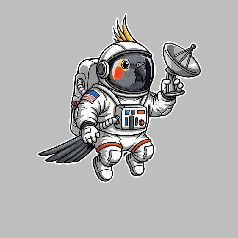 oiseau de l’espace astronaute calopsitte