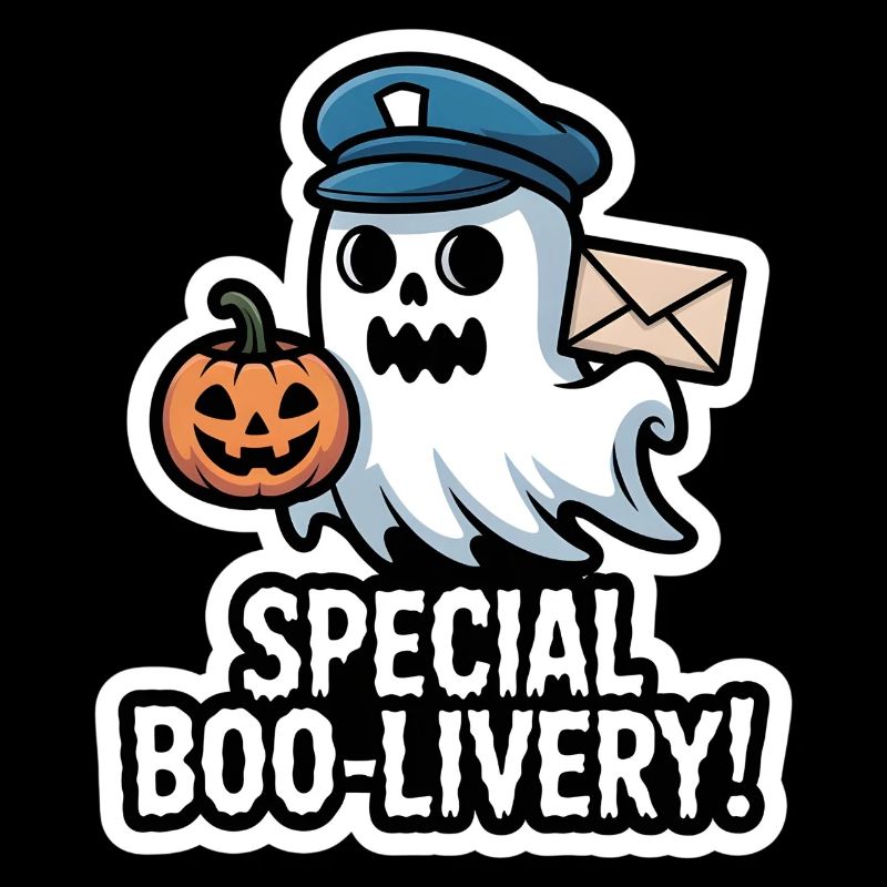 Postman Boo – Spooky Cute Halloween Ghost Delivery