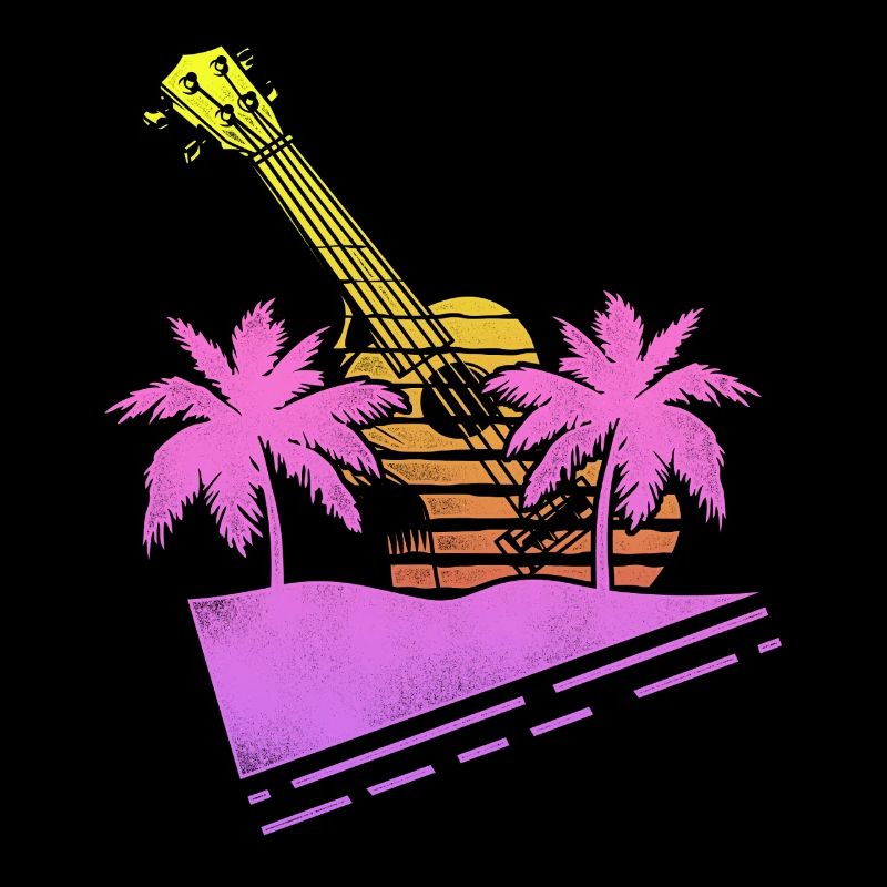 Hawaiian Ukulele Uke Retro 80s 90s