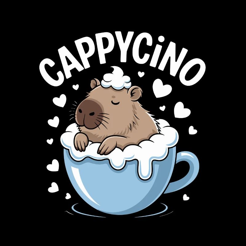 CAPPYCINO Drôle de dicton au café de capybara pour