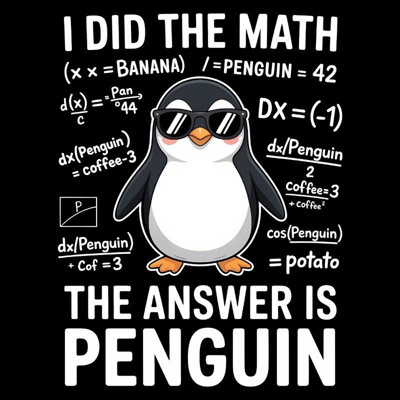 Mathe Sprüche Pinguin Lustiges Mathe Geschenk