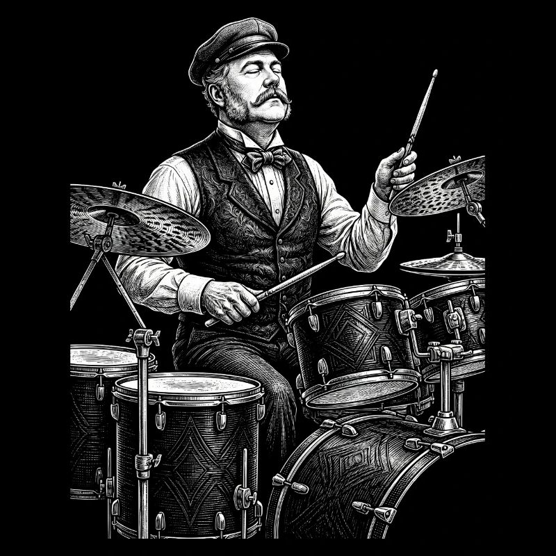 Chester A. Arthur plays drums