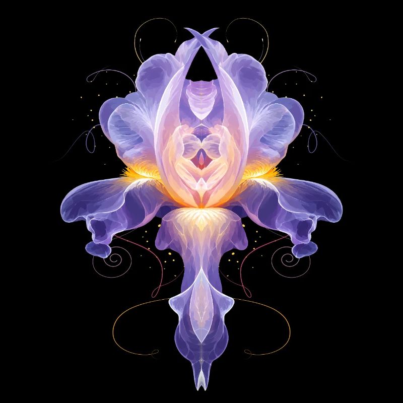 Abstrakte Iris Blüte Leuchtendes Florales Design