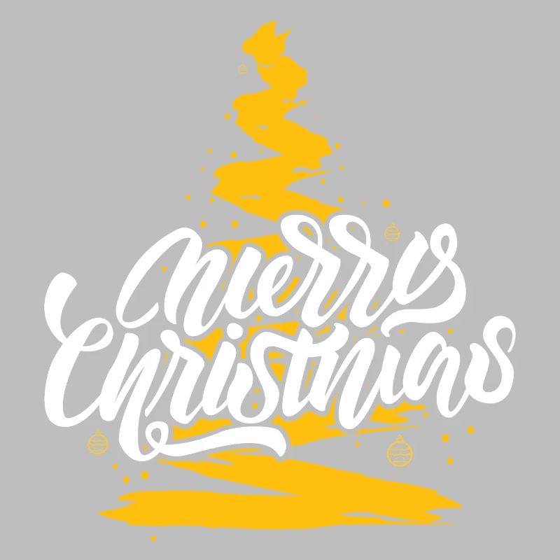 Merry Christmas Script on Gold Tree
