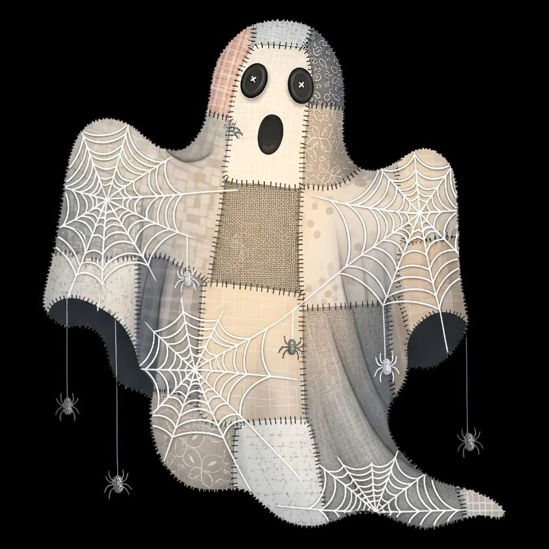 Patchwork Ghost with Spider Webs