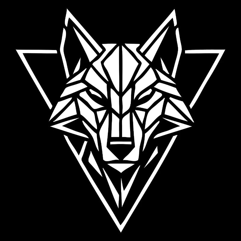 Geometrischer Wolf Kopf