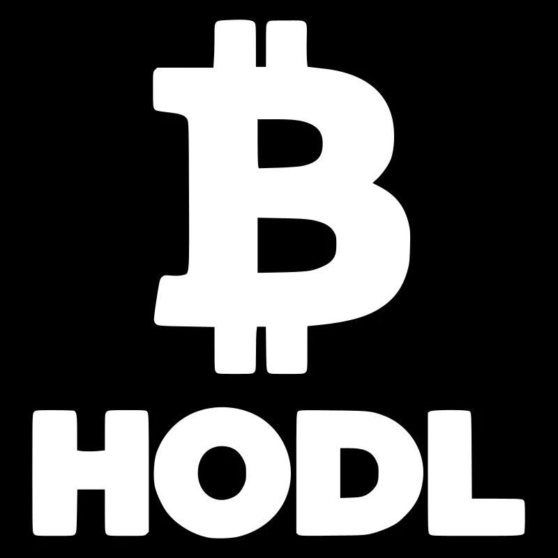 Bitcoin HODL Logo Schriftzug Krypto