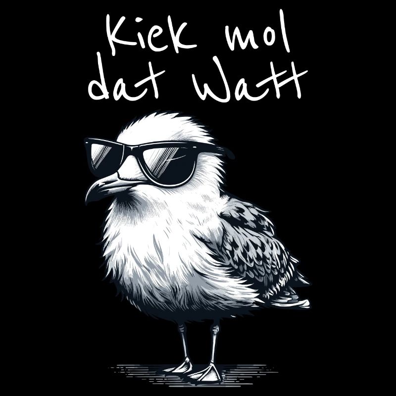 Kiek mol dat Watt Wattwanderer Möwe Spruch