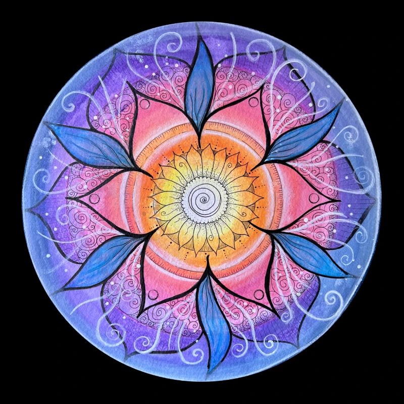 Blumenmandala in lebendigen Farben