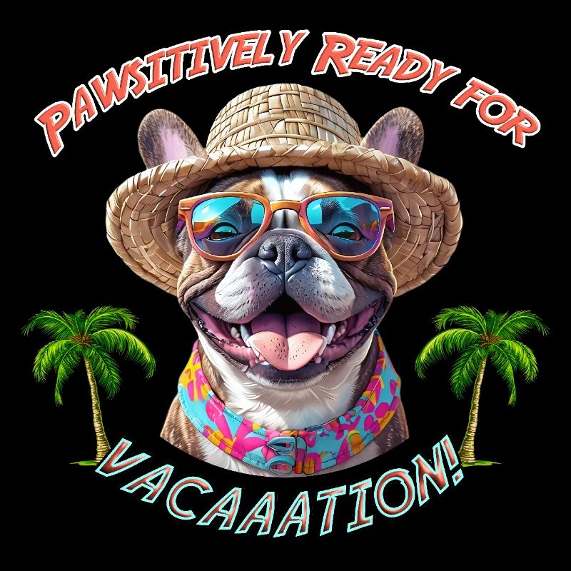 Bouledogue au look estival : Pawsitively Ready