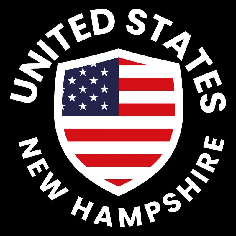 Écusson du New Hampshire avec drapeau américain