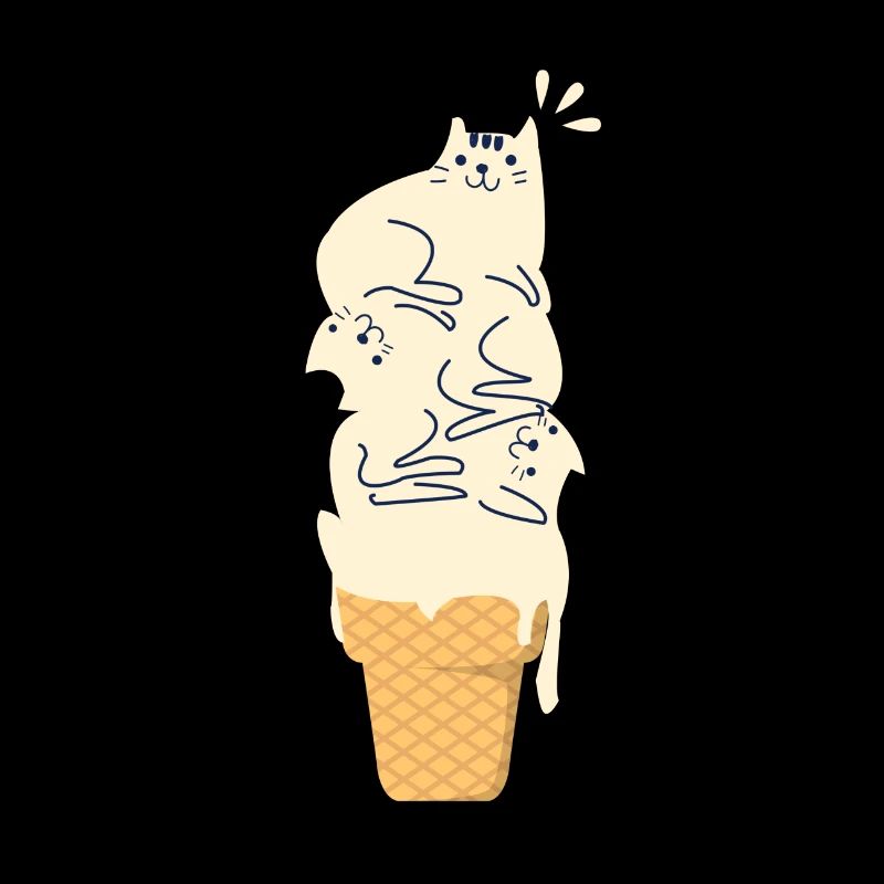 Katze auf Eis Katzen Kätzchen Haustier Geschenk