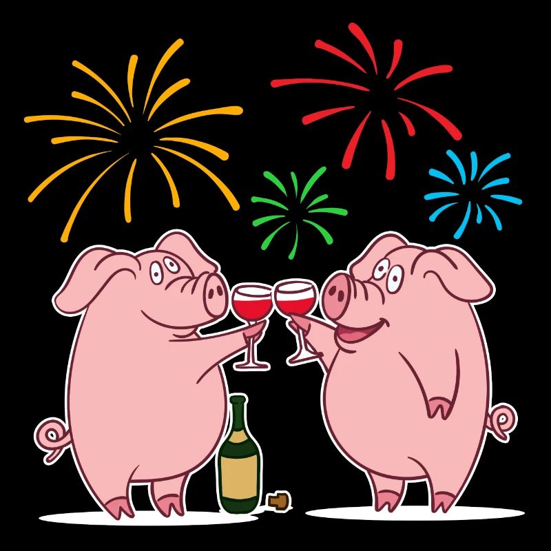 Glücksschwein Glücksbringer Silvester Neujahr