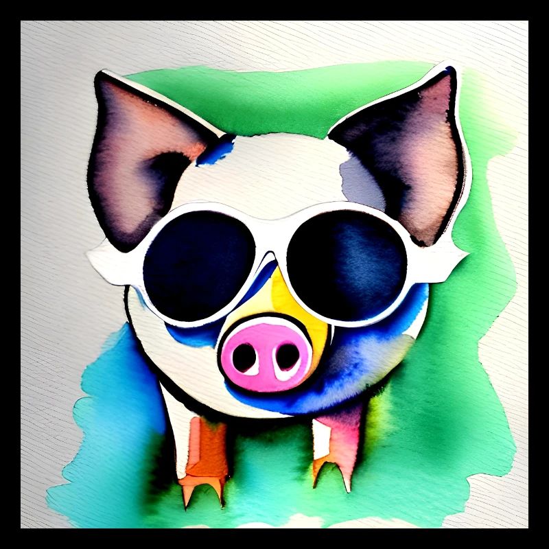 Verspieltes Schwein mit Sonnenbrille