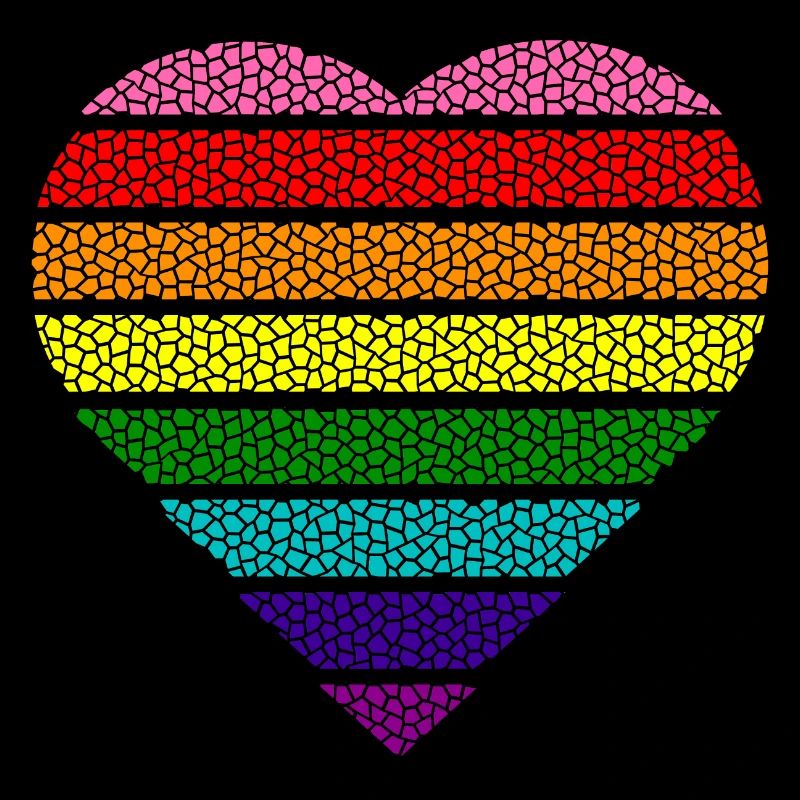 Buntes Regenbogen Herz retro gay pride lgbtq csd