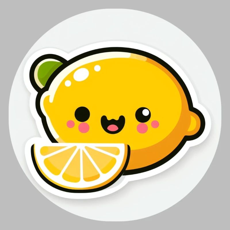Mignon citron jaune rieur dans le style comique