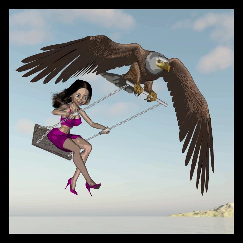 Swinging in the sky.