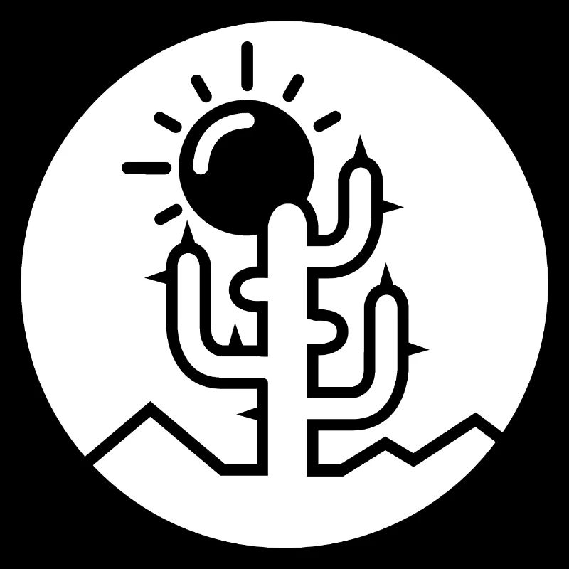 Cactus Logo Désert Minimal Flat Design Icône Icône