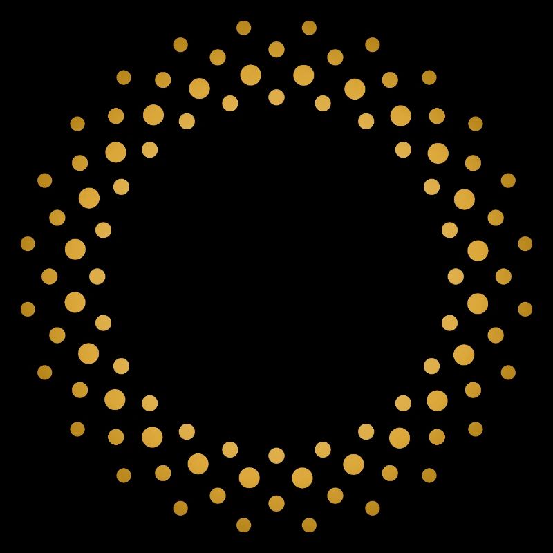 Ring-shaped, golden dot pattern