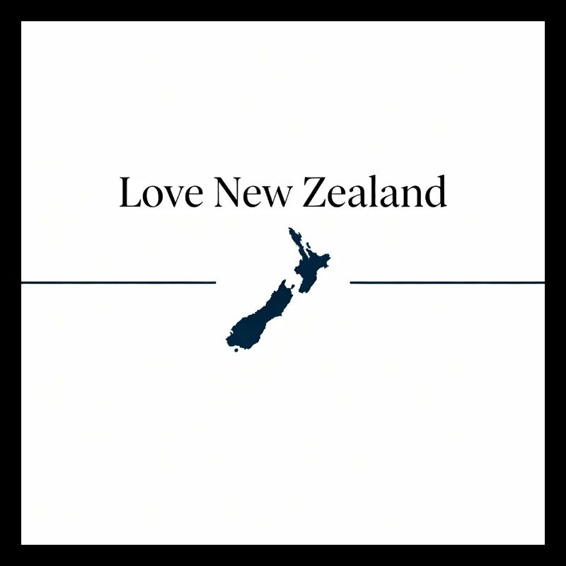 Liebe Neuseeland Silhouette